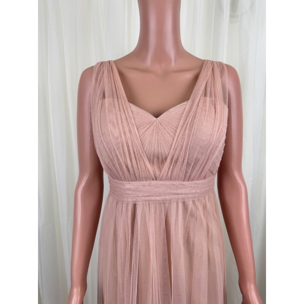 Jenny Woo Annabelle Convertible Chiffon Tulle Bridesmaid Dress Peach Size 4 - Picture 7 of 17